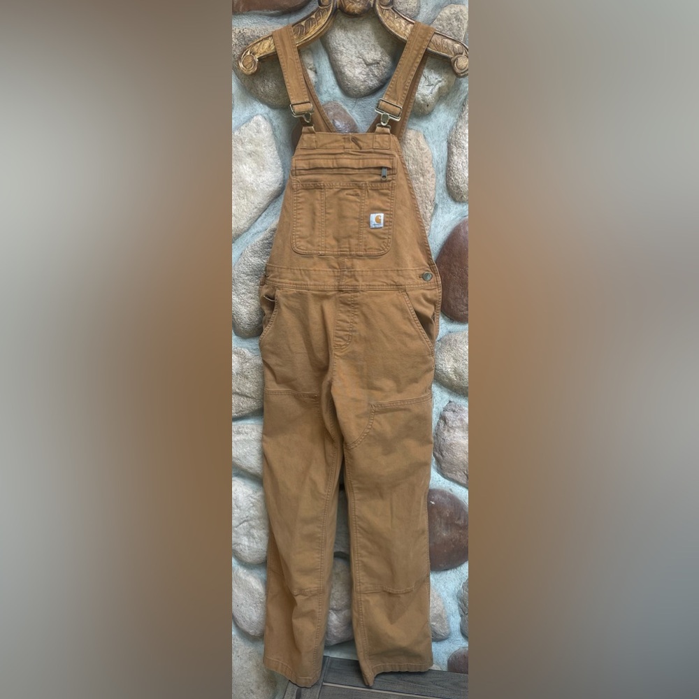 CARHARTT Loose Fit Canvas Lighter weight Bib Overalls XS Reg. - Picture 2 of 11